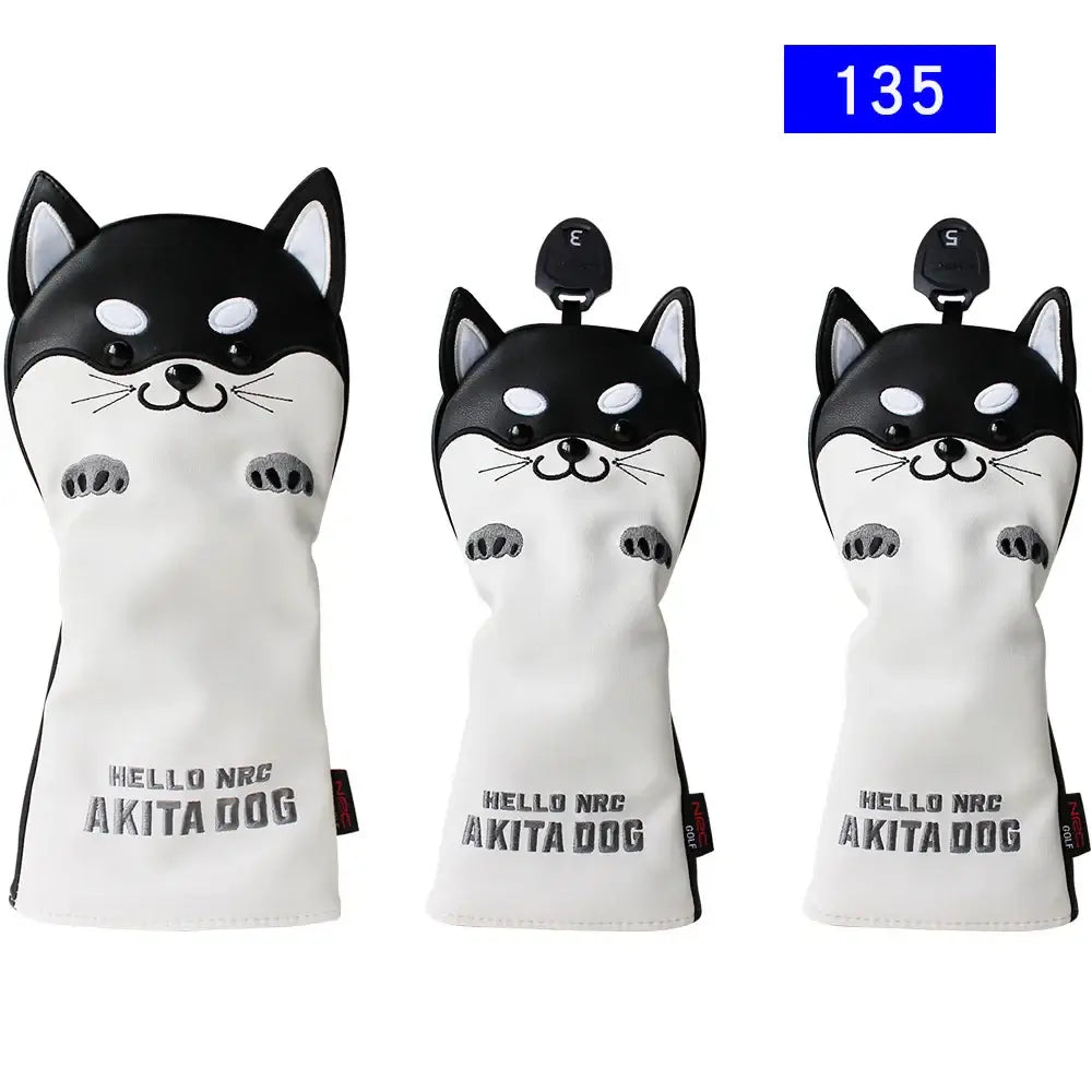 Golf Wood Head Cover for Driver Fairway Hybrid Cute Akita Golf Putter Cover Sportsman Specialty Products