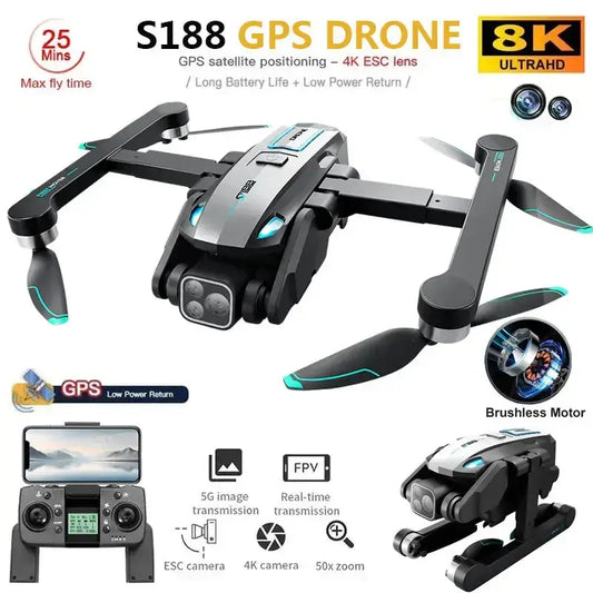 S188 GPS Drone 8K Professional HD Dual Camera 5G Sportsman Specialty Products