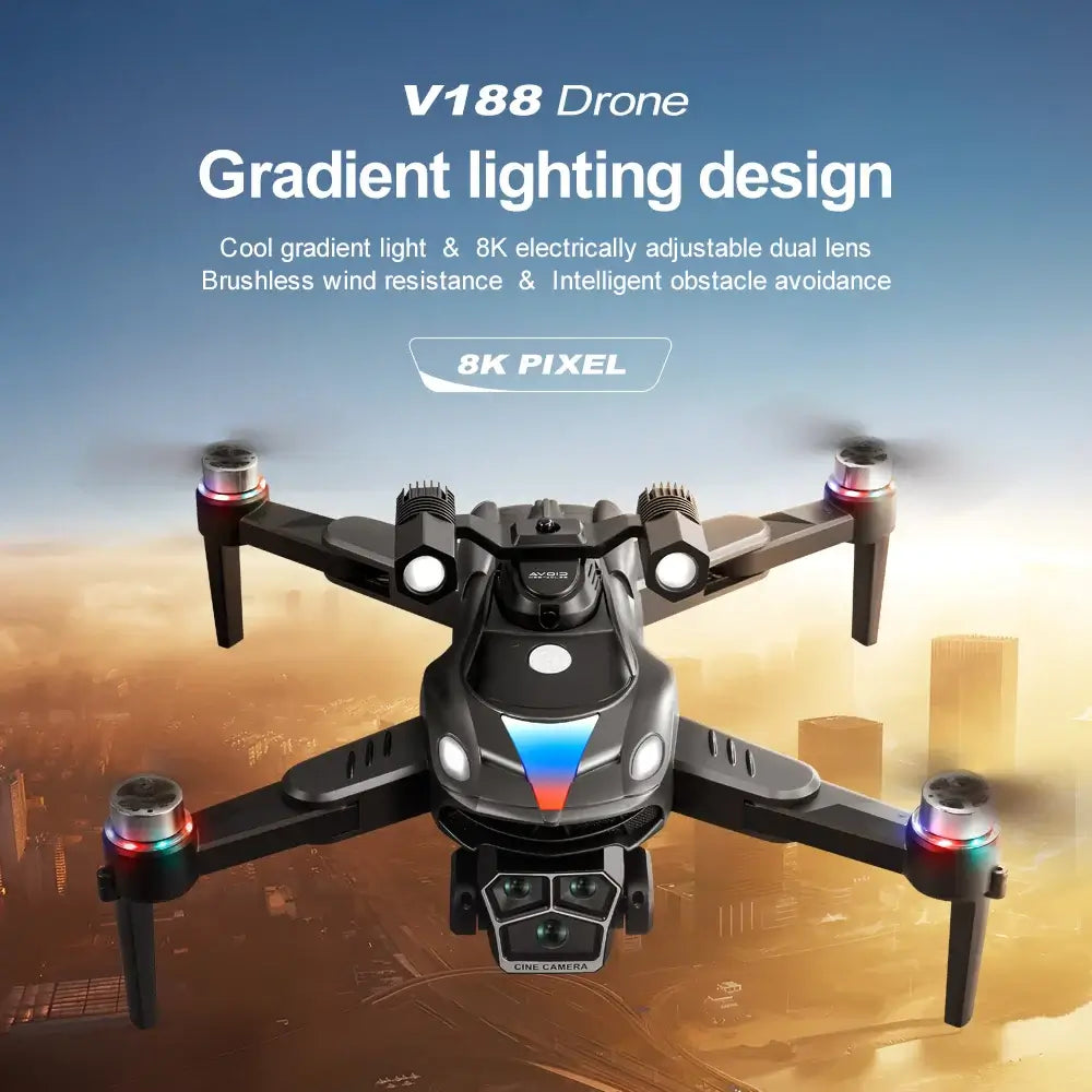 KBDFA V188 Drone 8K HD Aerial Professional Dual Cameras Optical Sportsman Specialty Products