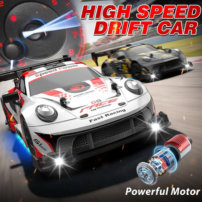 RC drift cars for kids with high speed and powerful motor racing on a track.