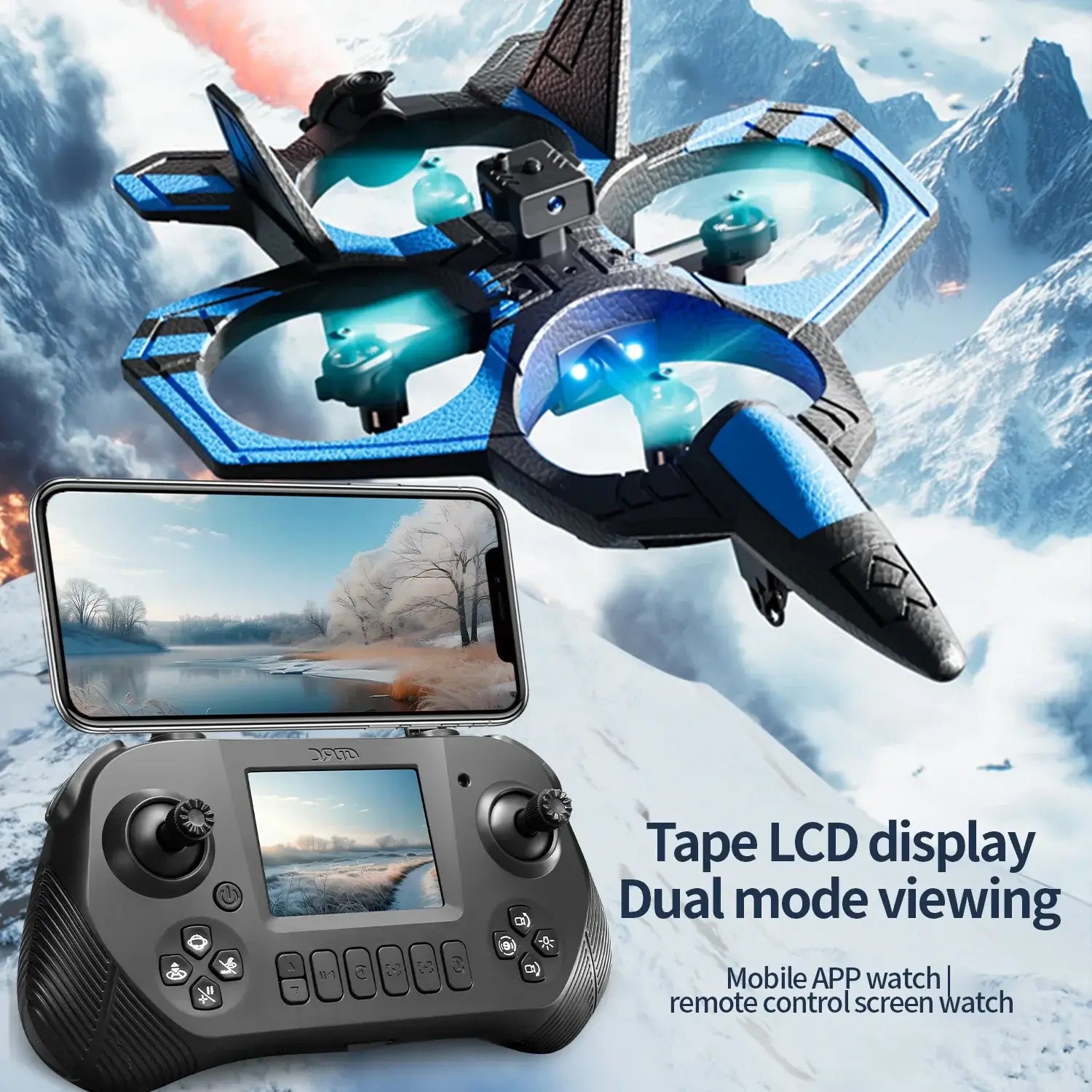 New V46 PRO RC Helicopter with Screen Control 8K Dual Camera
