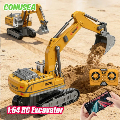 Rc Excavator 1/64 Mini Alloy Remote Controlled Engineering Vehicle