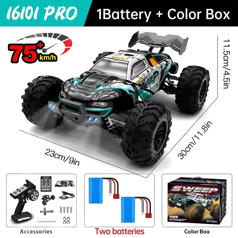 WLtoys 16101 Pro 1:16 75KM/H 4WD RC Car With LED Light Sportsman Specialty Products