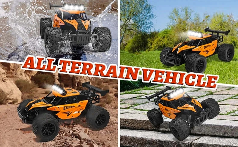 116 RC Car Remote Control Car in action on various terrains, showcasing its all-terrain capability and design.