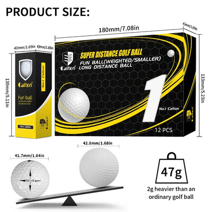 High precision golf balls for distance - Caiton super distance golf ball packaging with detailed specifications.