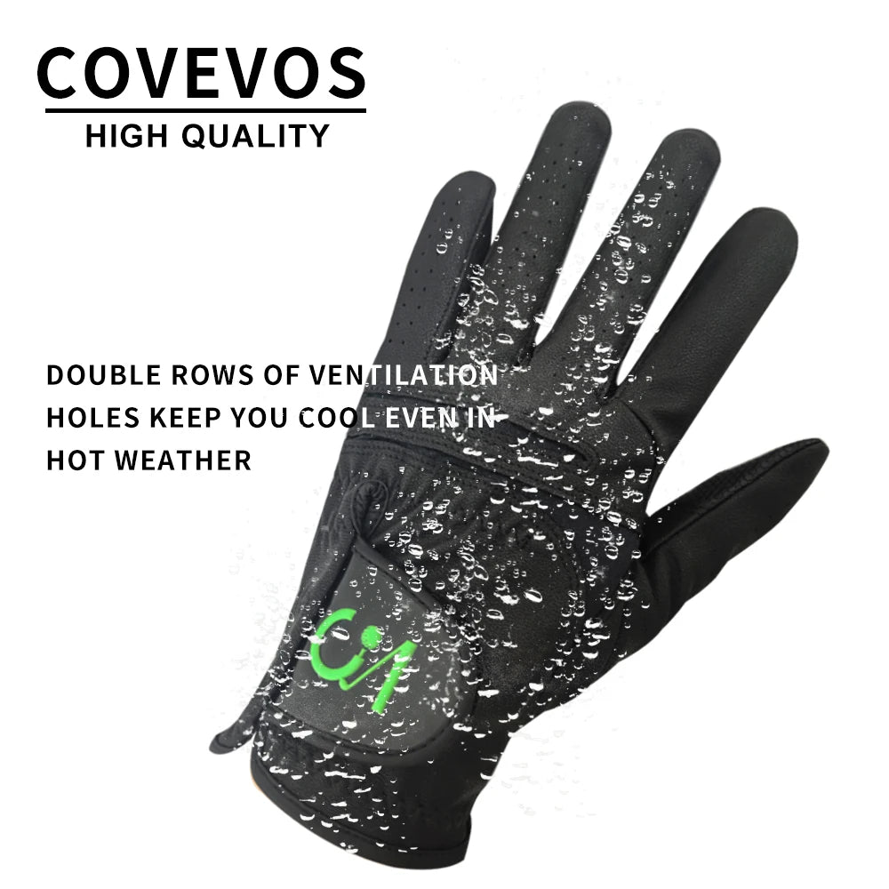 all weather golf gloves featuring double rows of ventilation holes for optimal coolness and comfort while playing in hot weather.