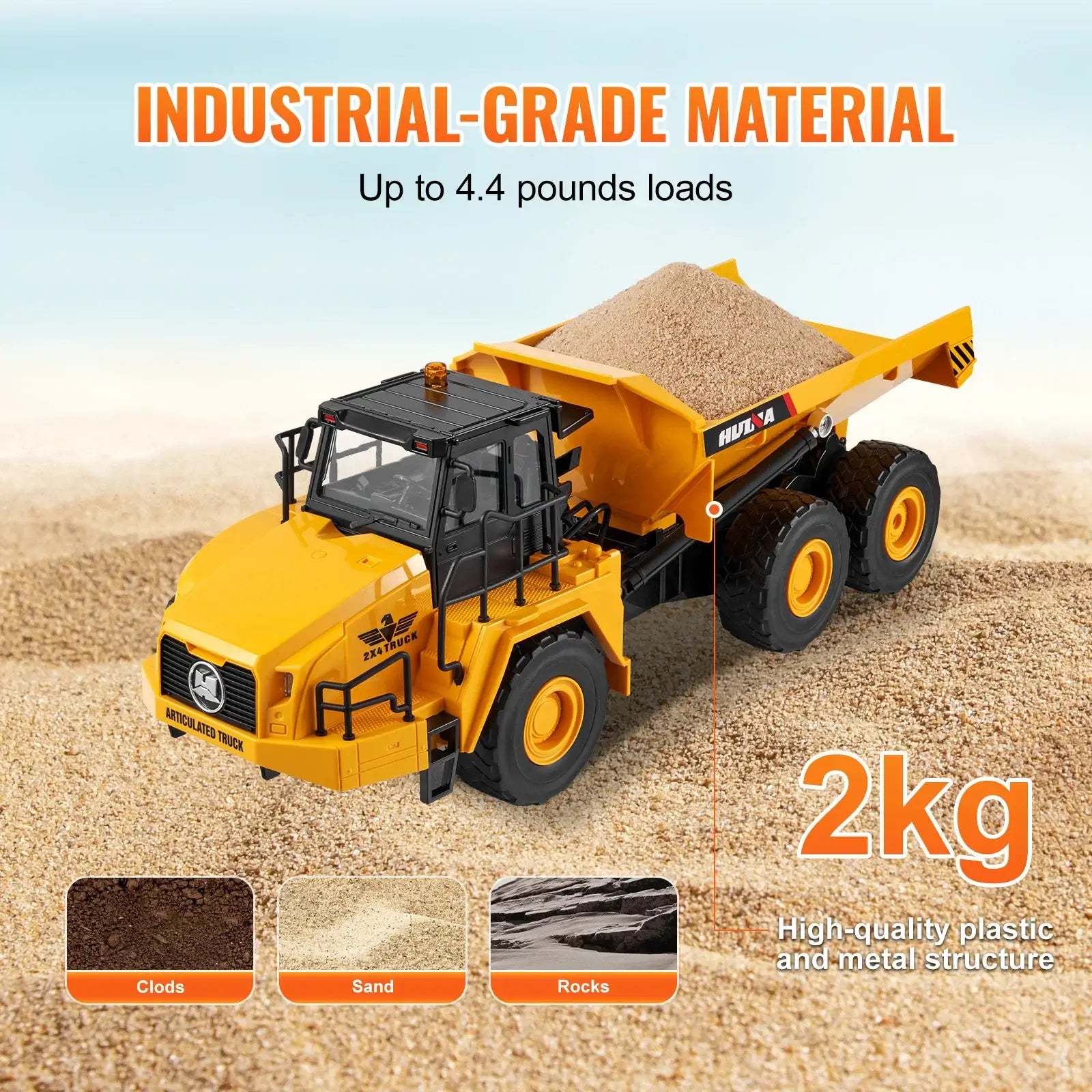 VEVOR RC Dump Truck Remote Control Car Children Toys Sportsman Specialty Products