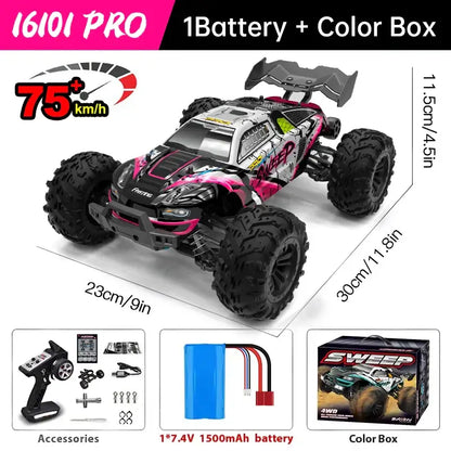 WLtoys 16101 Pro 1:16 75KM/H 4WD RC Car With LED Light Sportsman Specialty Products