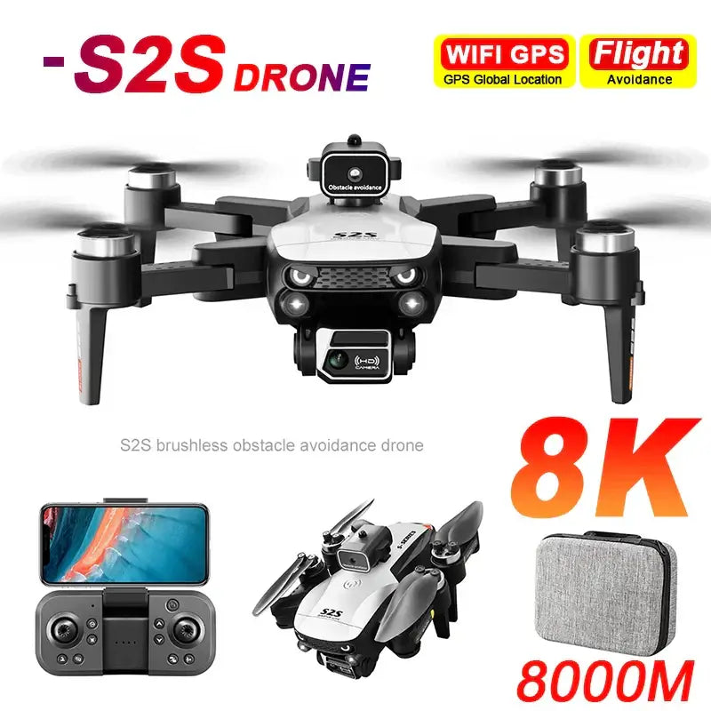 S2S Mini Drone 4k 8K HD Camera Obstacle Avoidance Aerial Photography Sportsman Specialty Products