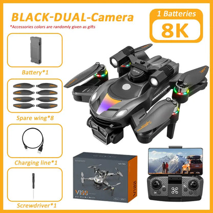 KBDFA V188 Drone 8K HD Aerial Professional Dual Cameras Optical Sportsman Specialty Products