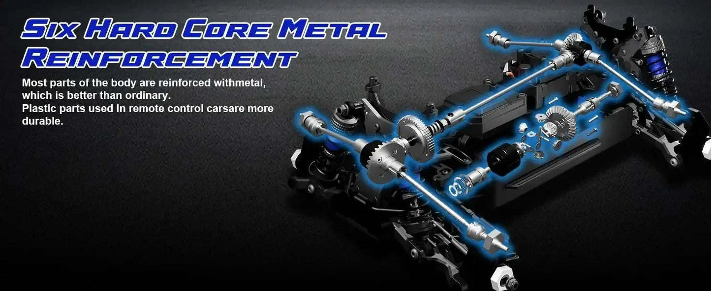 Detailed view of the reinforced chassis of the Lithium Battery RC Truck showcasing durability and performance features.