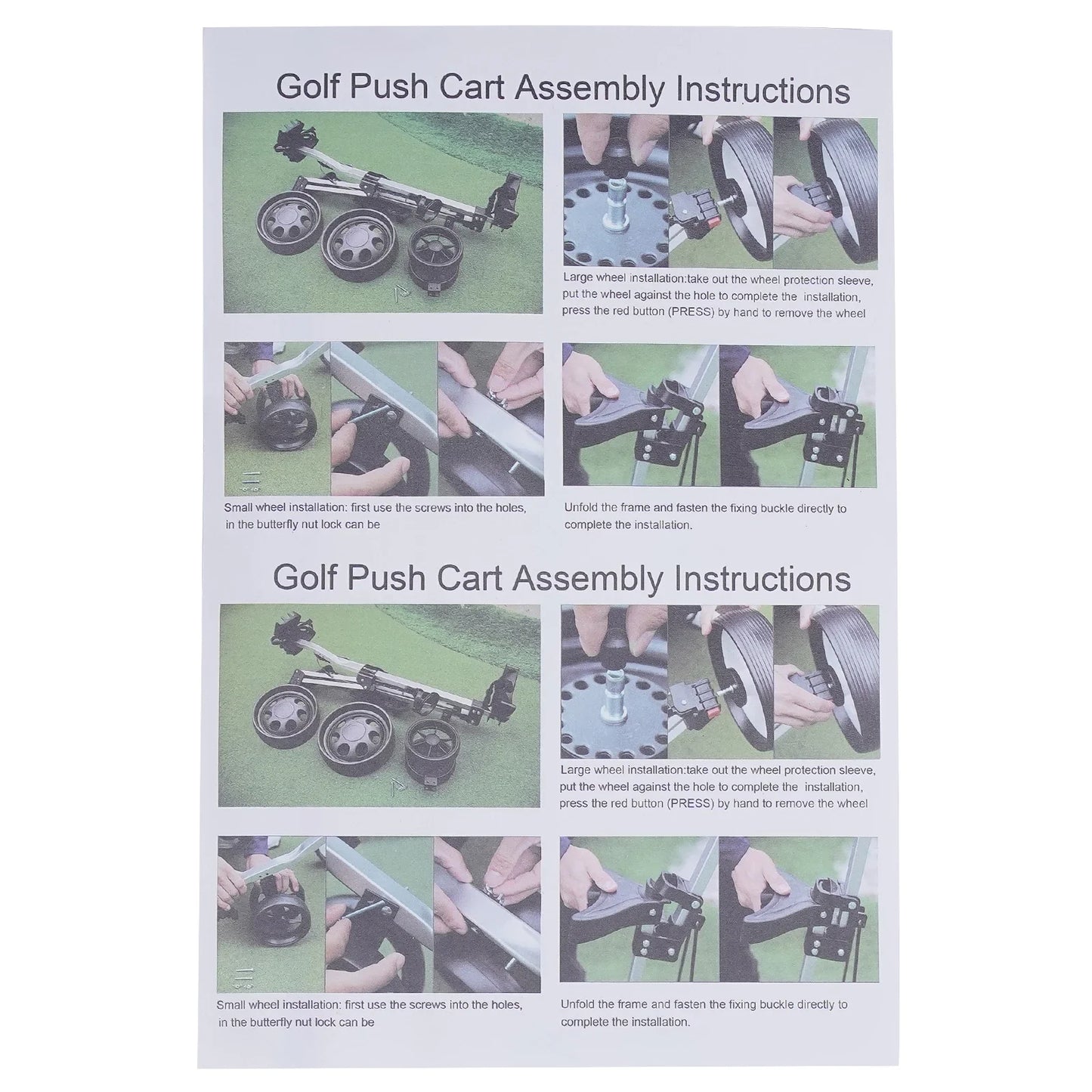 Sportsman Specialty Products 3 Wheel Push Pull Golf Cart Foldable Lightweight Golf Push Cart