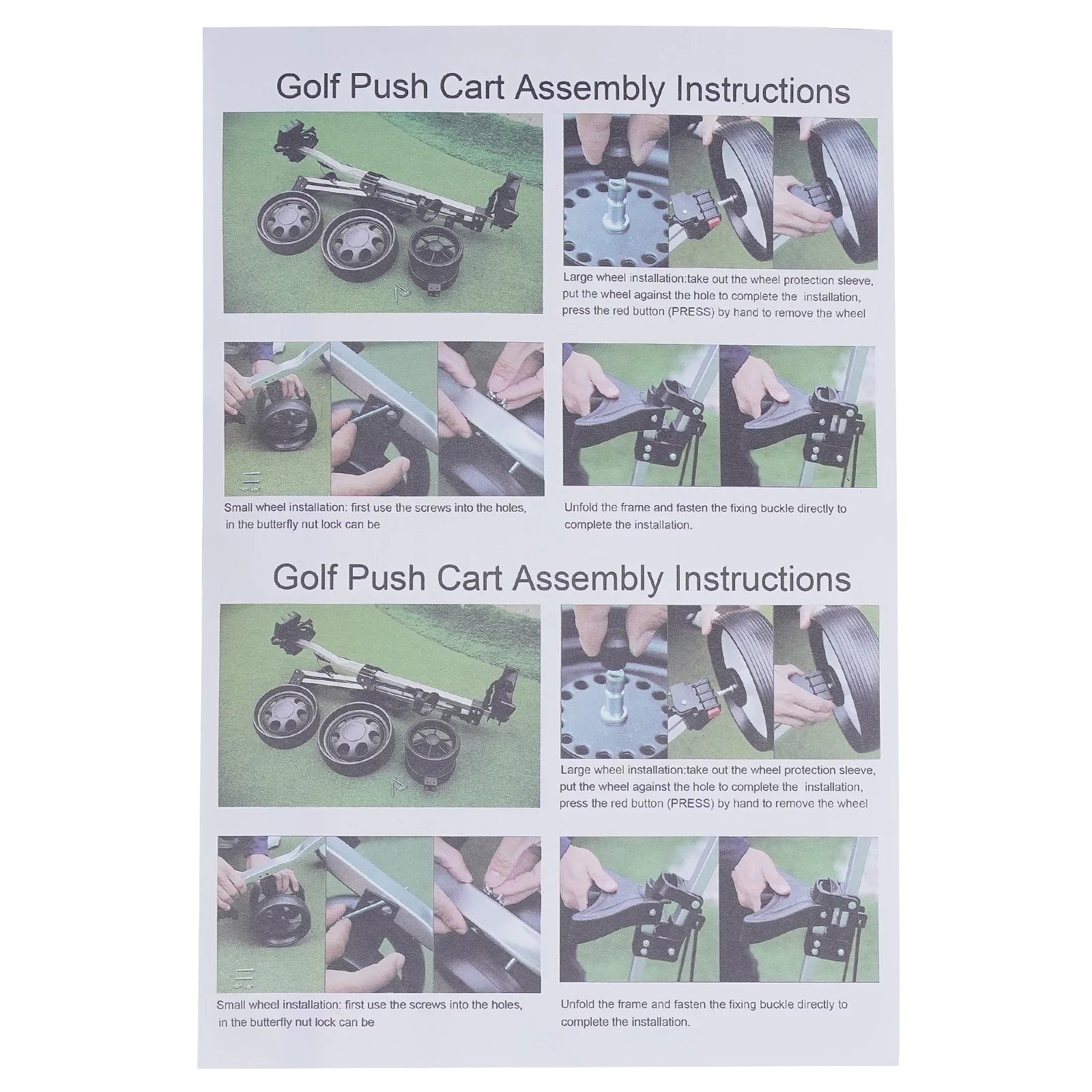 Sportsman Specialty Products 3 Wheel Push Pull Golf Cart Foldable Lightweight Golf Push Cart