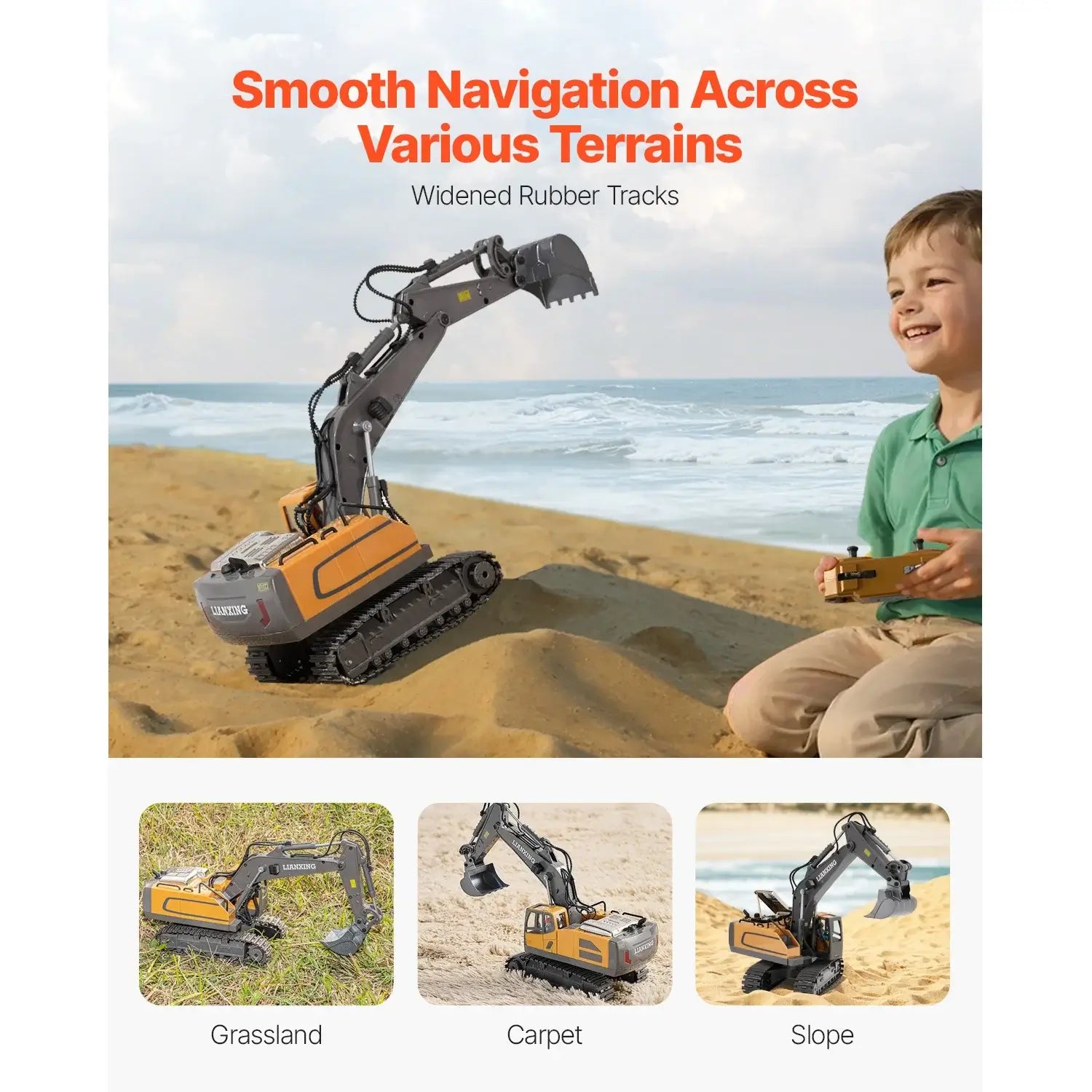 VEVOR 2.4G Rc Excavator 1:20 Scale with Lights & Sounds Construction Vehicle Sportsman Specialty Products