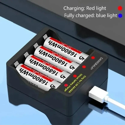 1.5V AA Lithium Battery with charger and rechargeable AA 1.5V 16800mWh Lithium batteries from DAWEIKALA