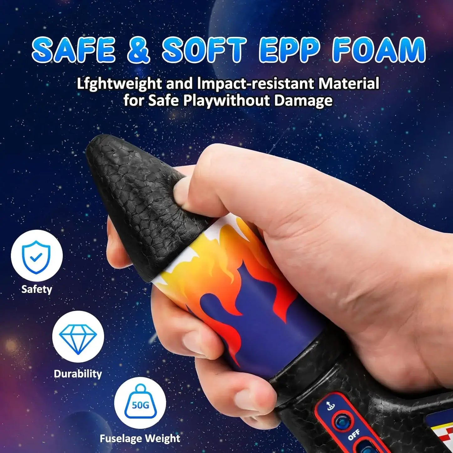  Children Rocket Launcher toy with parachute design, packaging and launcher base, promoting outdoor play and learning.