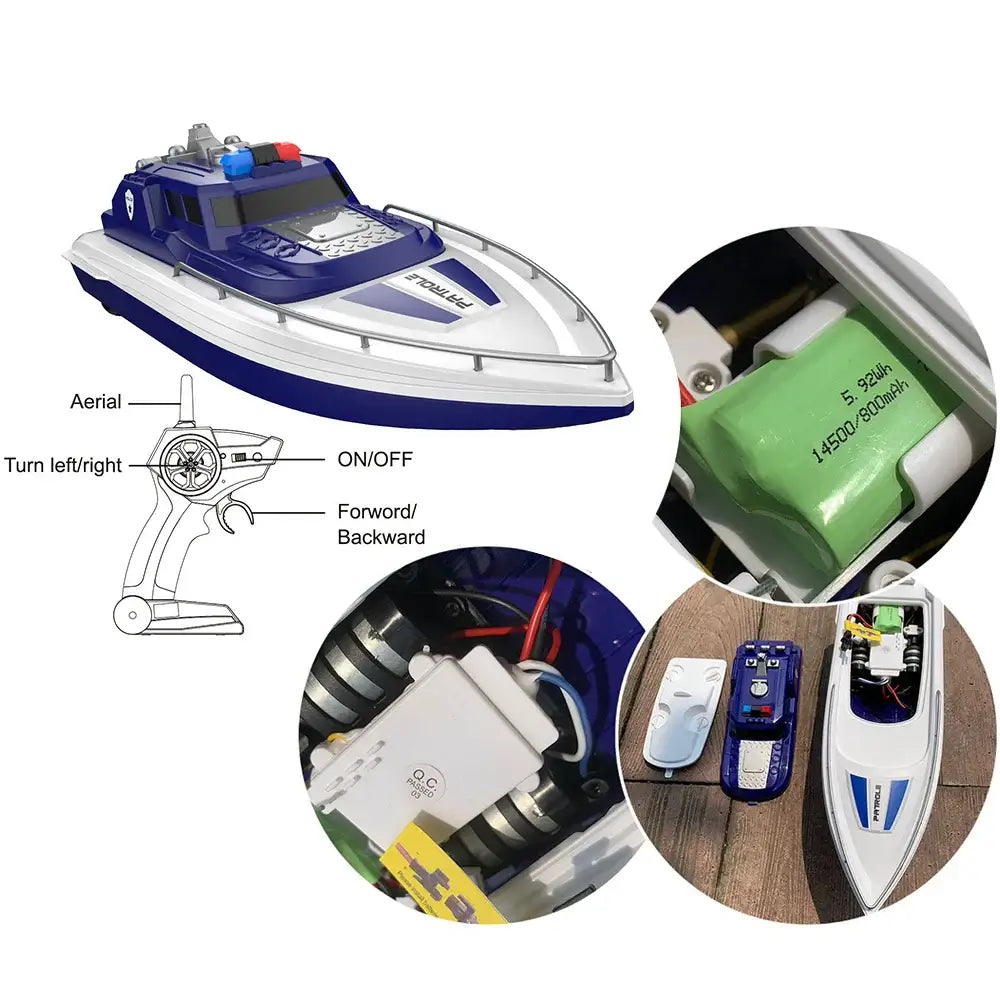 RTR Remote Control Boat H158 H160 Fire Rescue With Water Spray 20km/H Sportsman Specialty Products
