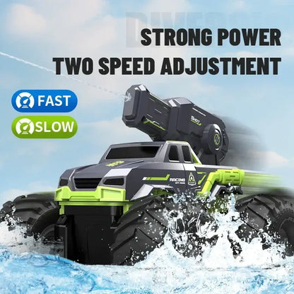 Remote Control Car Amphibious with strong power, two speed adjustment options for fast and slow operation.