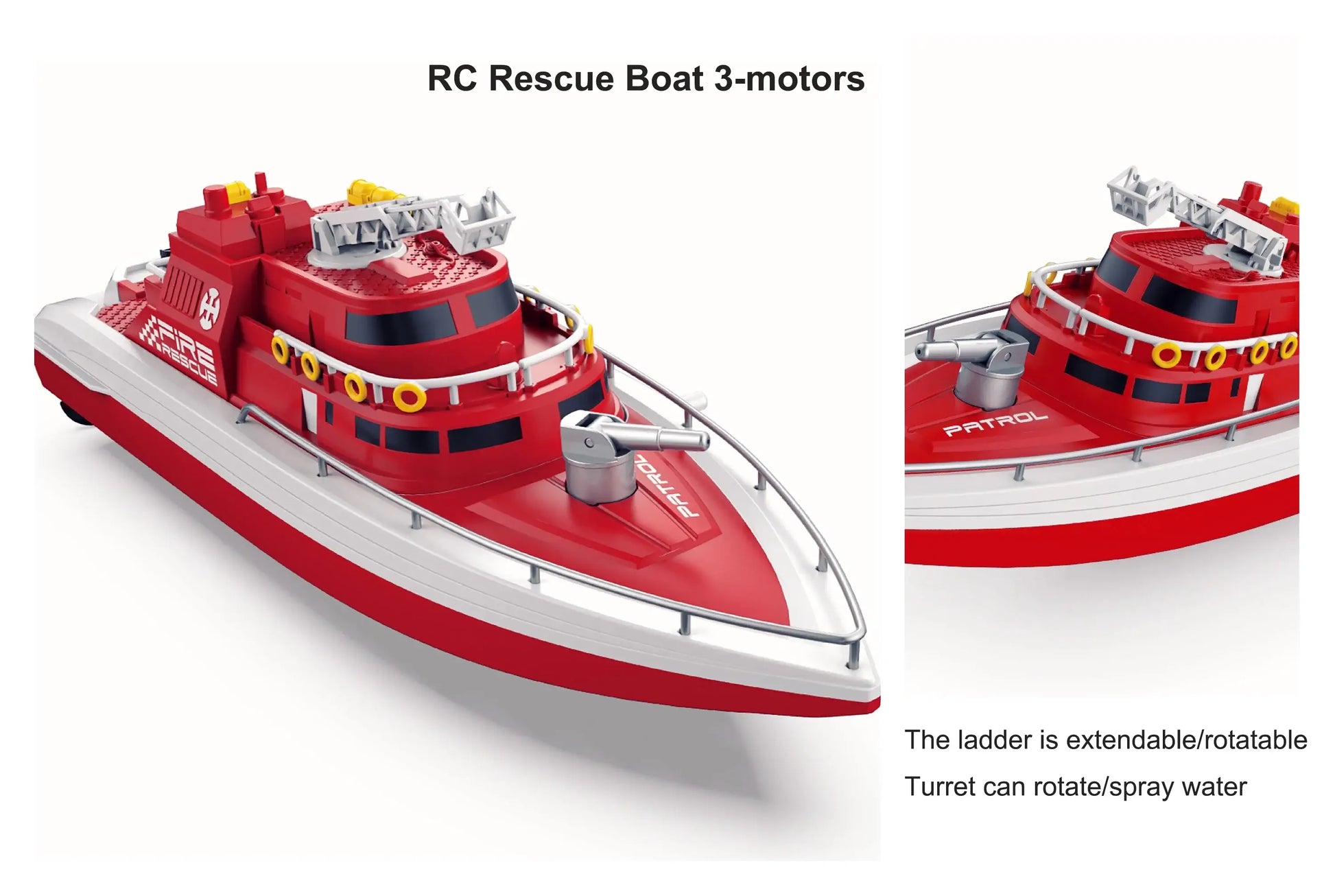 RTR Remote Control Boat H158 H160 Fire Rescue With Water Spray 20km/H Sportsman Specialty Products
