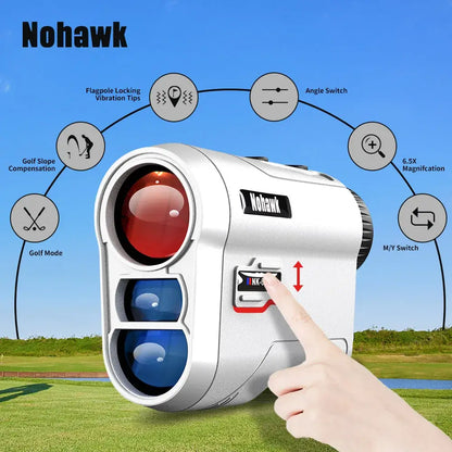 golf laser rangefinder with slope distance Telescope by Nohawk, featuring angle switch and golf mode.