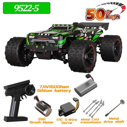 9522 PRO 85KMH High speed RC Car featuring a 50+ km/h performance and essential components for racing.