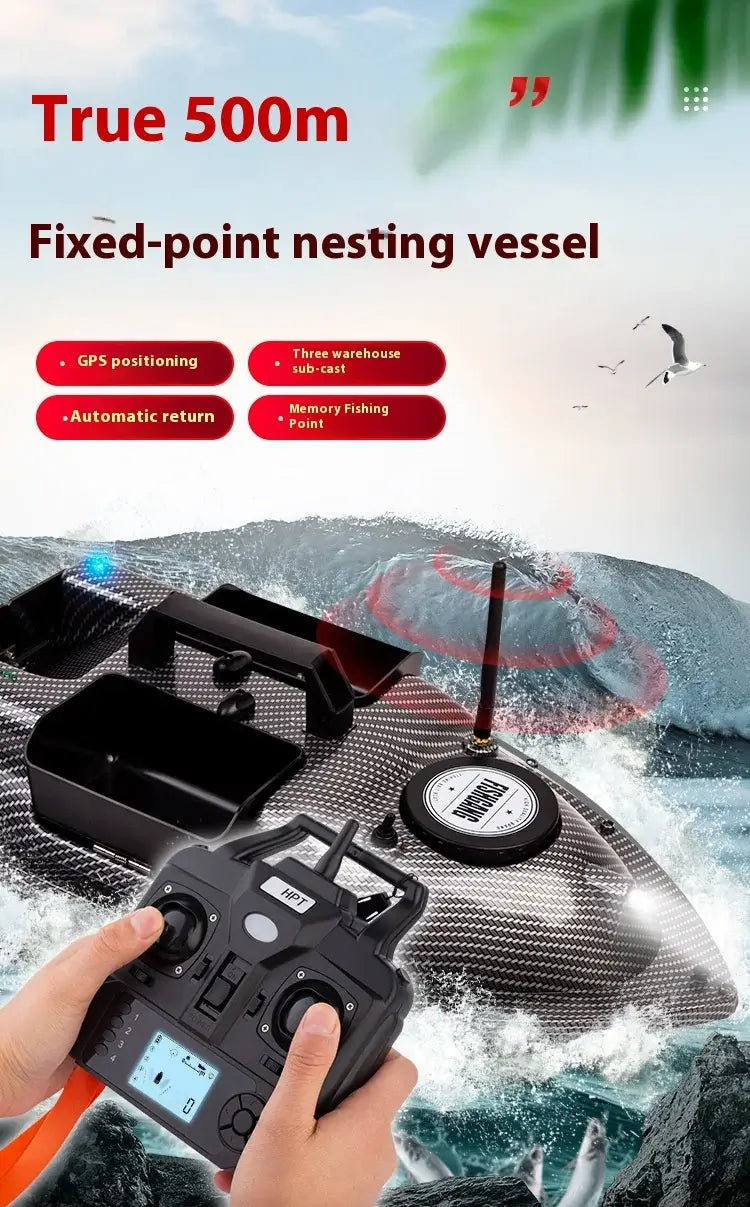 Rc Bait Boat 500m Auto Driving Return V900 Gps 40 Points Sonar Sportsman Specialty Products