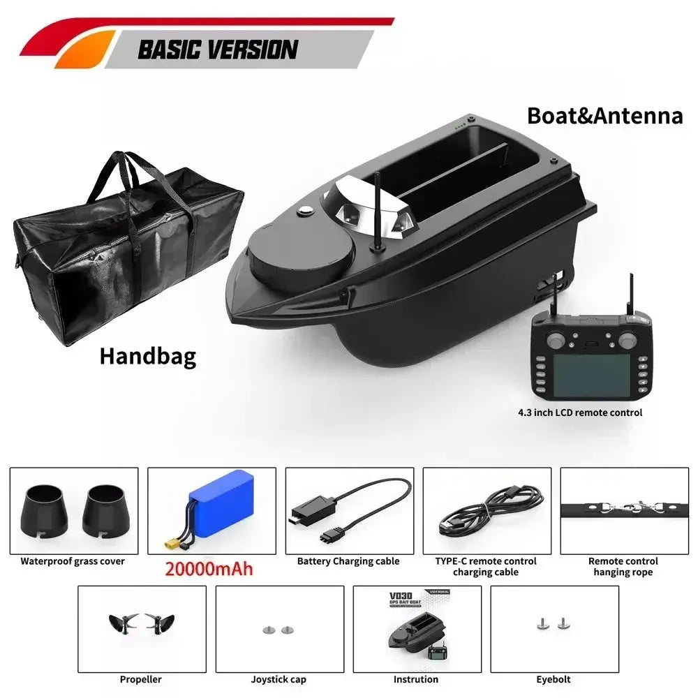 V030 RC Bait Boat 12V 180 Fishing Point Load 3KG