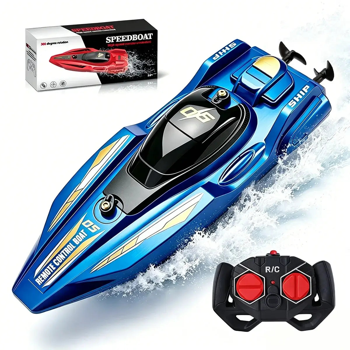 2Pcs RC Speed Boat Set Remote Control Racing Boat Dual Motor