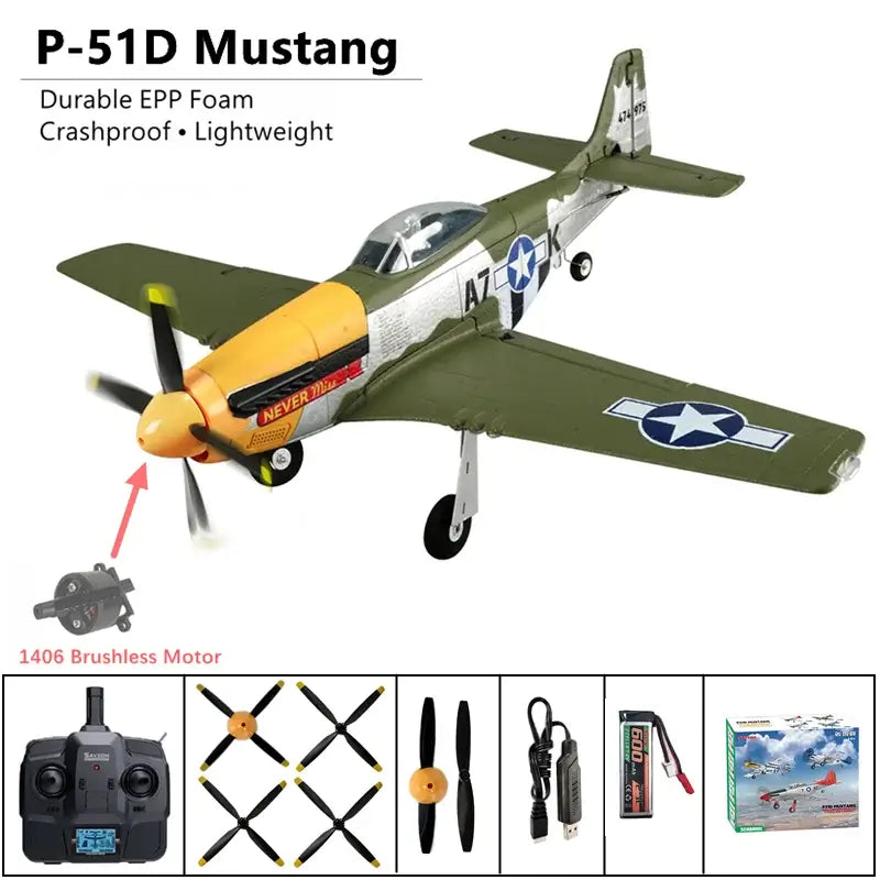 RC Plane P51D Mustang RTF5CH 3D/6G Fixed-Wing Airplane - 
