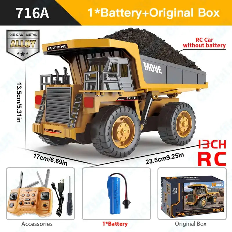 Excavator Dump Truck ZWN 1/16 1/20 Remote Control