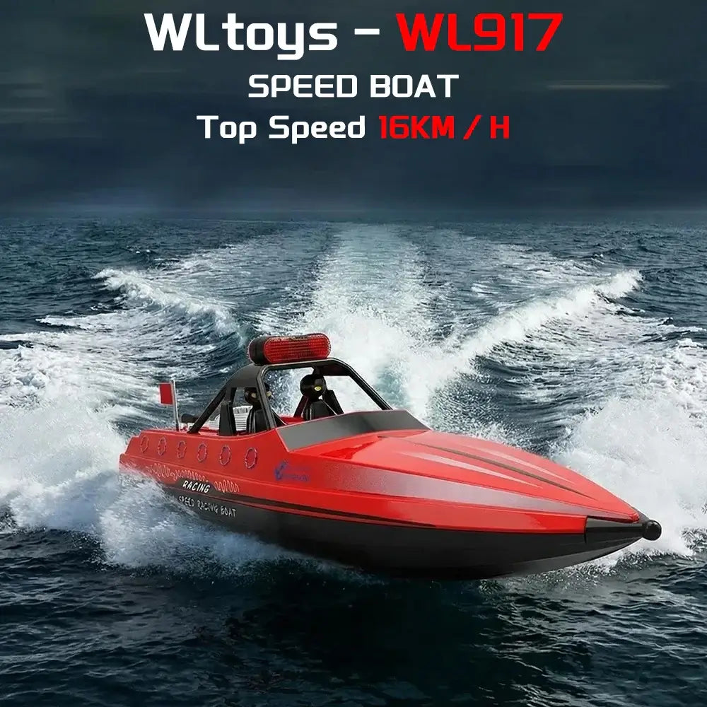 WLtoys WL917 Red RC Speedboat 2.4G High Speed Electric Racing Boat