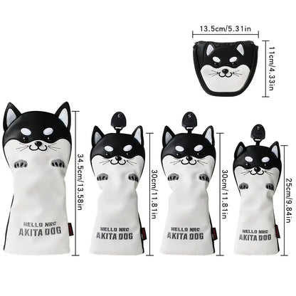 Golf Wood Head Cover for Driver Fairway Hybrid Cute Akita Golf Putter Cover Sportsman Specialty Products