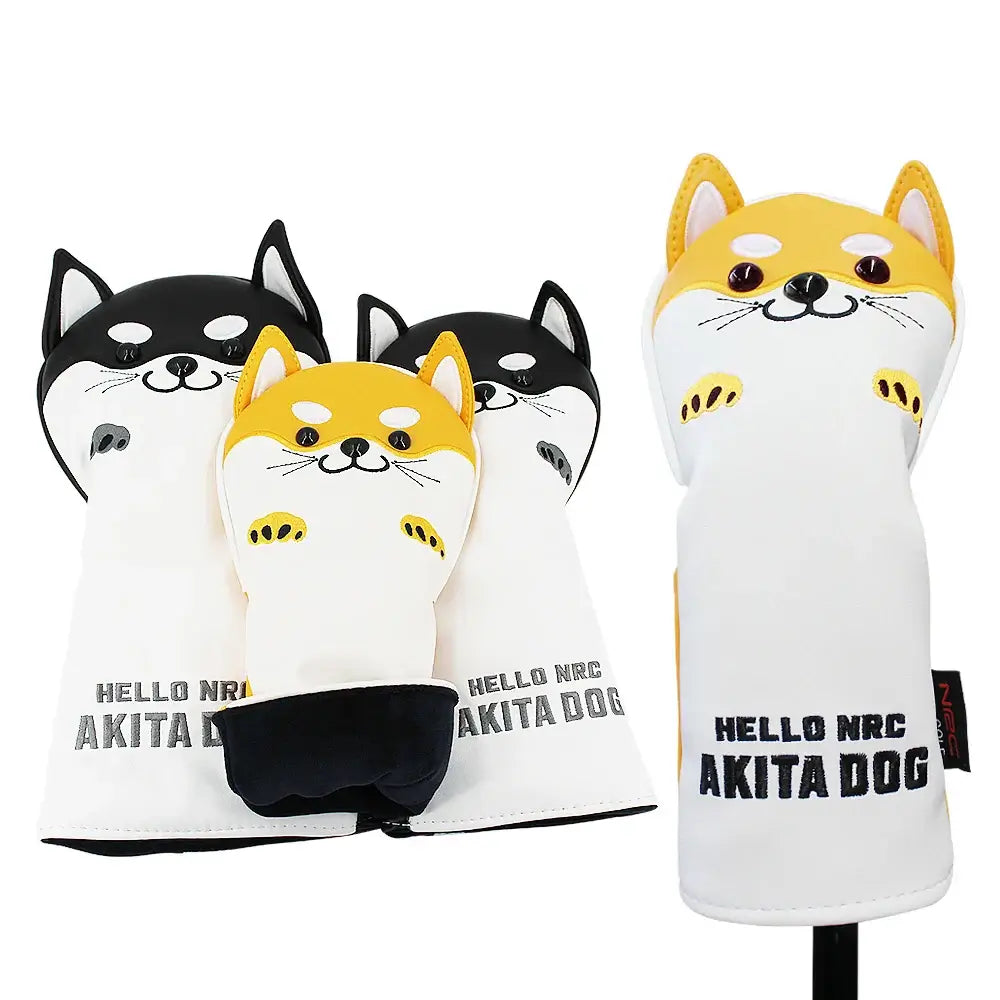 Golf Wood Head Cover for Driver Fairway Hybrid Cute Akita Golf Putter Cover Sportsman Specialty Products