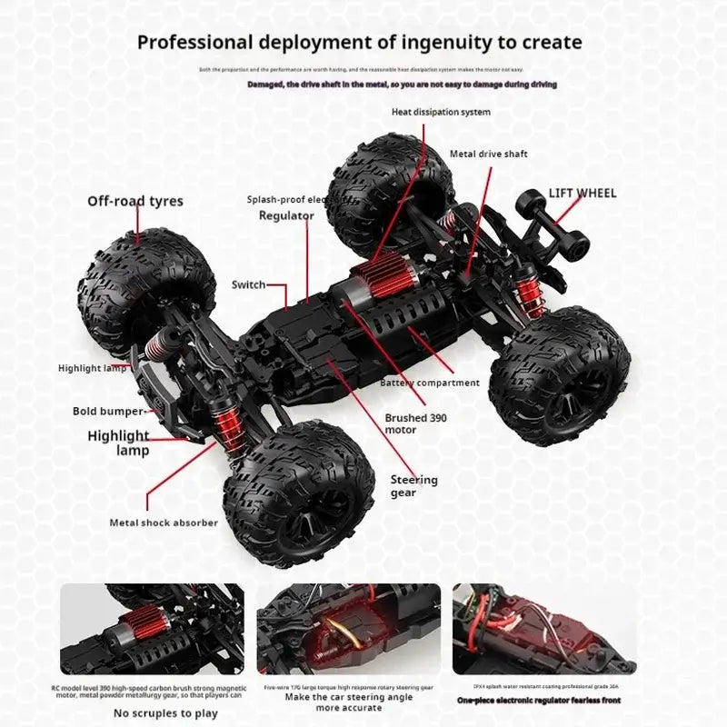 High-Speed RC Car Toy - Electric Off-Road Racing 4WD Proportional Control 75-100km/h Sportsman Specialty Products