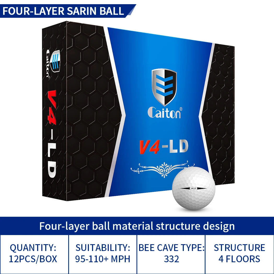 Caiton Pro Golf Tournament Balls - 4-Layer Structure, DuPont Surlyn Material# Caiton Pro Golf Tournament Balls - 4-Layer Structure, DuPont Surlyn Material Experience tournament-grade performance with Caiton Pro Golf Balls, engineered for serious players w