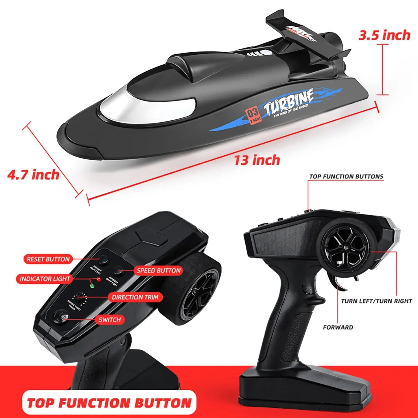 Flytec V009 30km/h Remote Control Ship Waterproof 2.4GHz Electric Sportsman Specialty Products