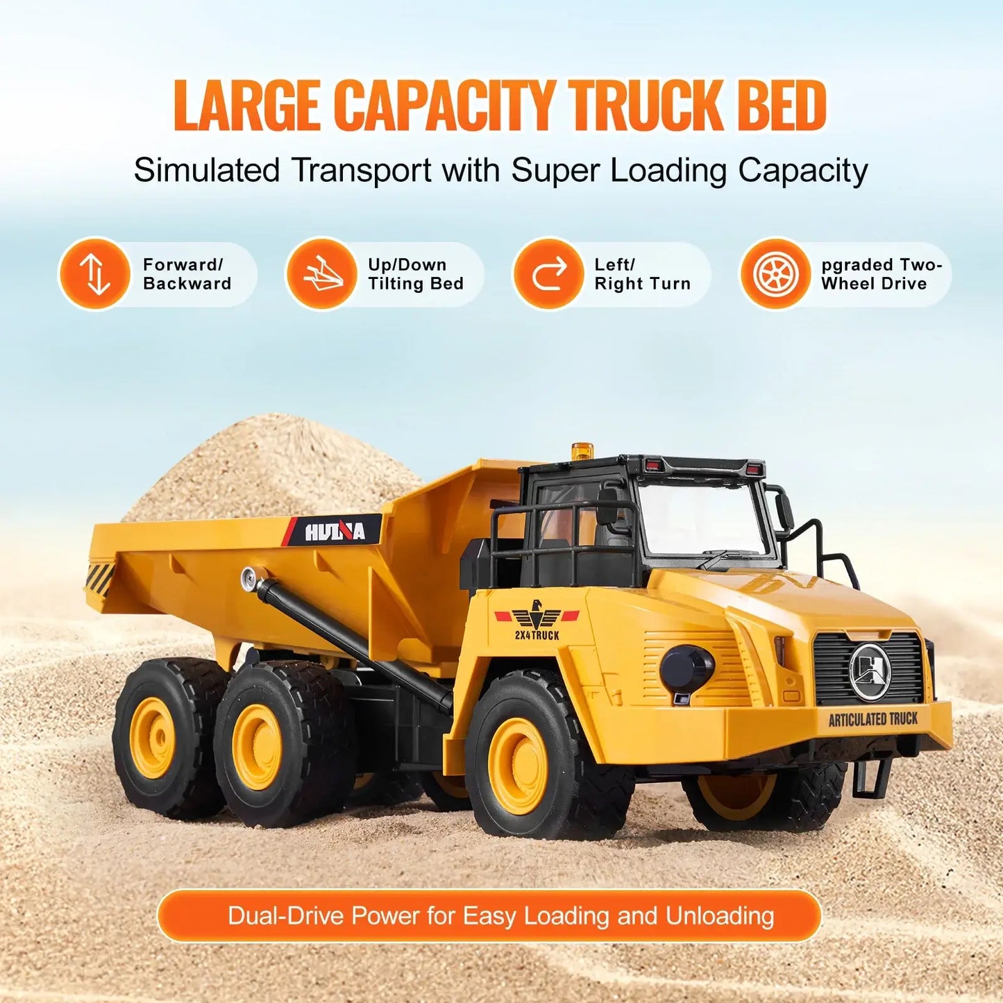 VEVOR RC Dump Truck Remote Control Car Children Toys Sportsman Specialty Products