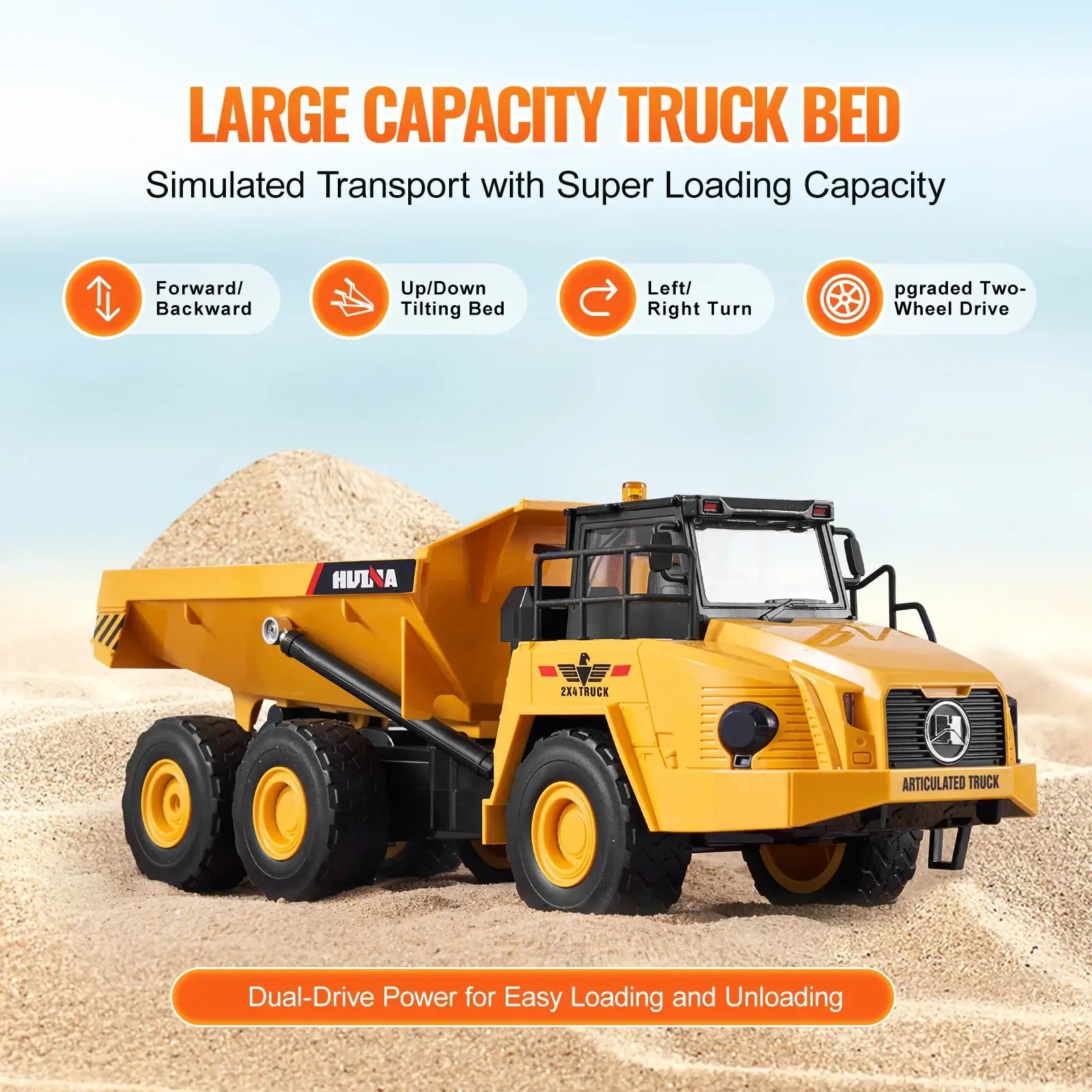 VEVOR RC Dump Truck Remote Control Car Children Toys Sportsman Specialty Products