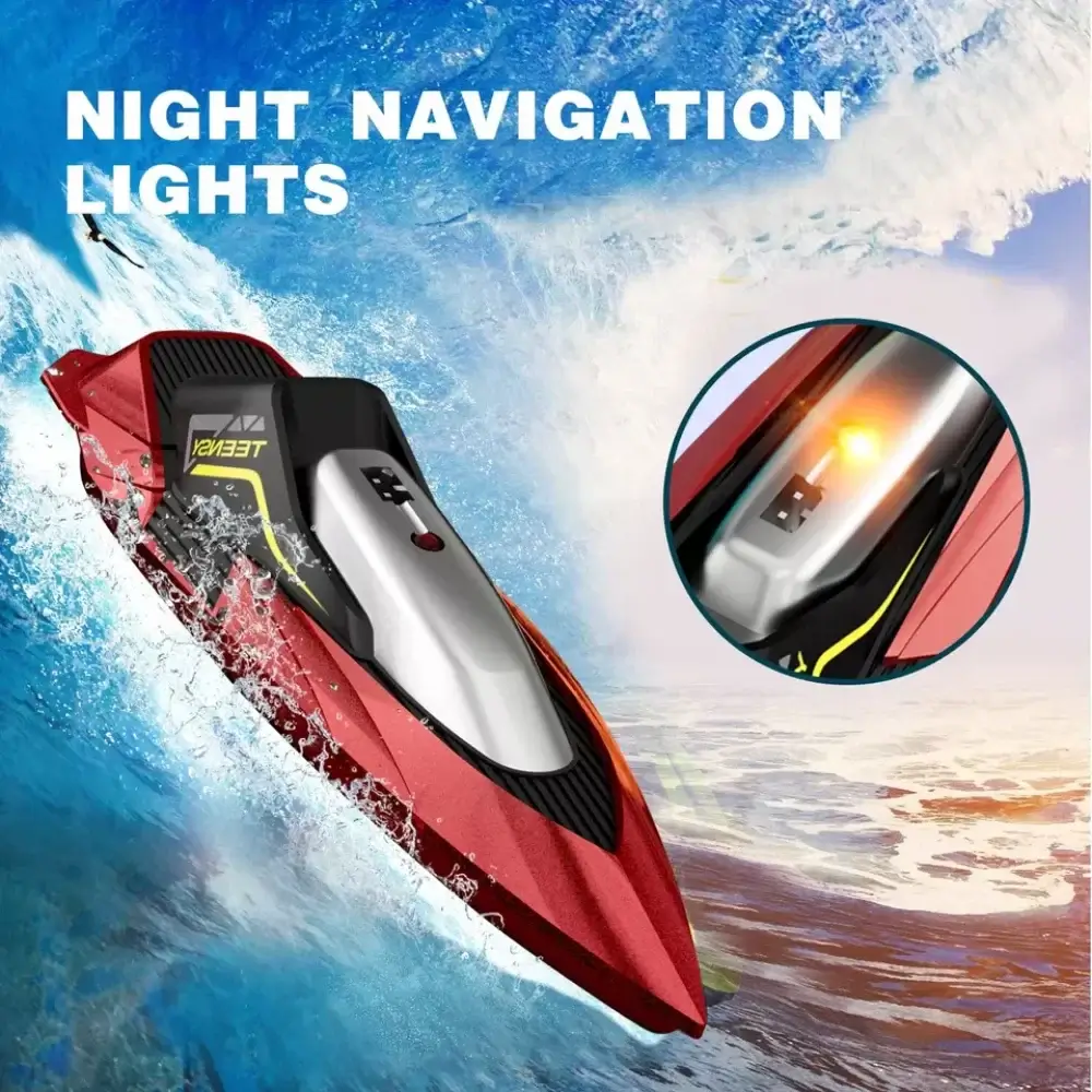 4DRC S5 RC Boat for Pools and Lakes, 2.4 GHz 20+ MPH Racing Boats, Sportsman Specialty Products