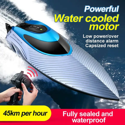 S3 Remote Control Boat featuring a powerful water cooled motor and remote control for speeds up to 45km per hour.