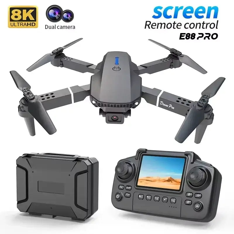 New Upgrade E88 Drone Remote Control with Screen Dual Camera