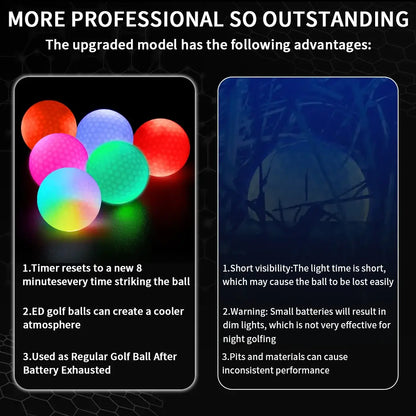 Caiton Night Glow Golf Balls – Set of 6 High-Visibility, Impact-Activated Sportsman Specialty Products