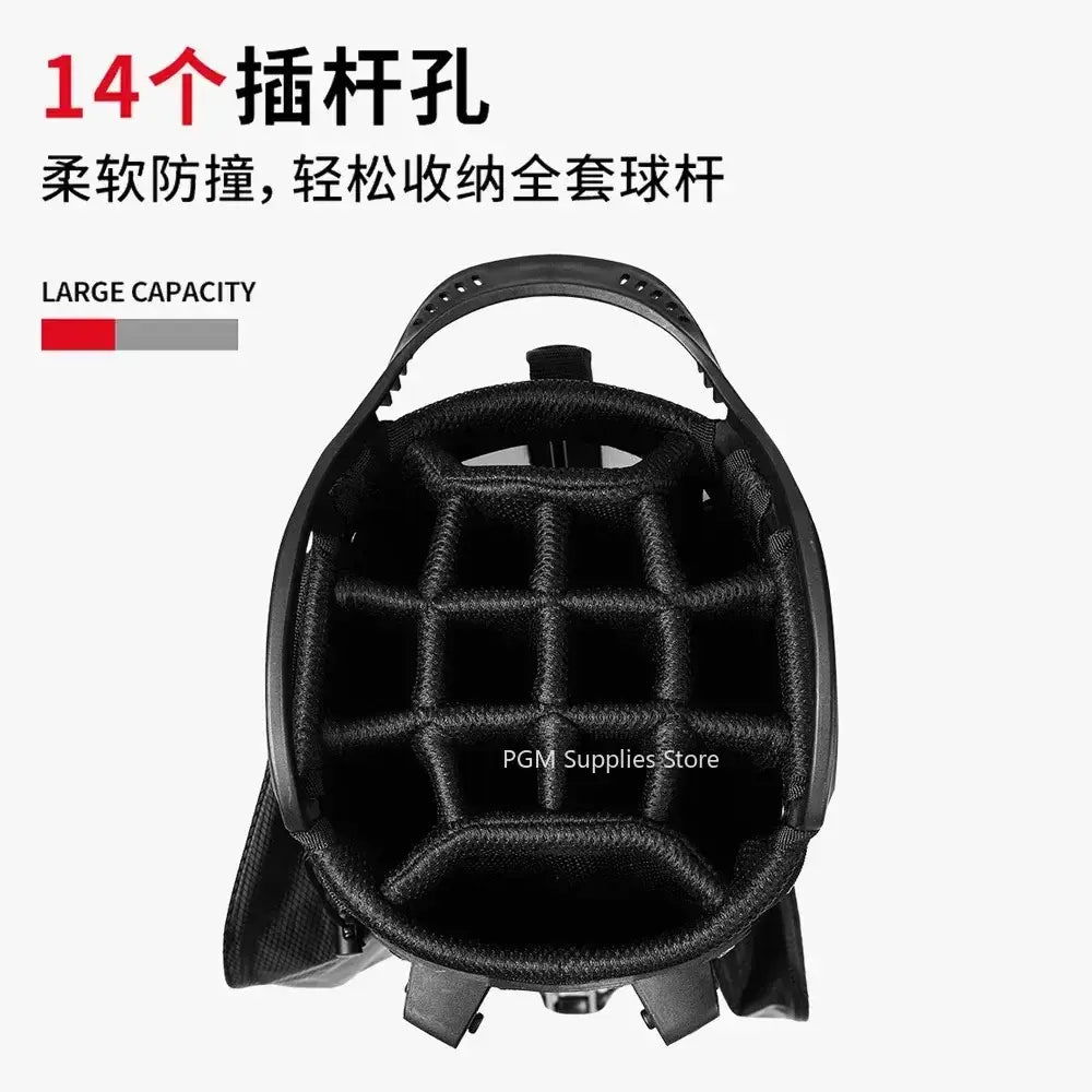 Golf Bags PGM Men Women shown with large capacity and 14 dividers for organized storage.
