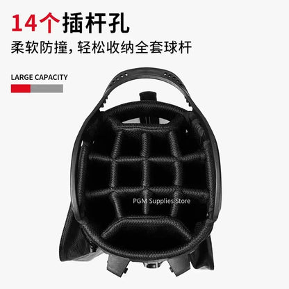 Golf Bags PGM Men Women shown with large capacity and 14 dividers for organized storage.