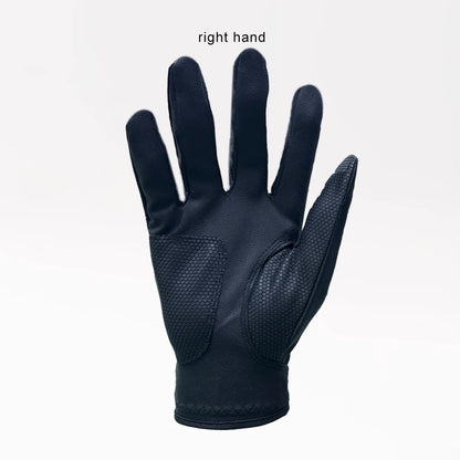 All weather golf gloves in black for right hand, designed for superior grip and control in any weather conditions.