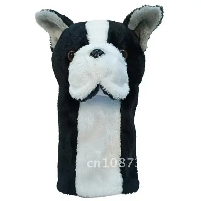 Cute Cartoon Animal Golfing Club Cover in the shape of a plush dog, perfect for golf enthusiasts.