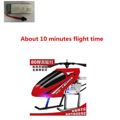 RC Helicopter 80cm Extra Large with about 10 minutes flight time, showcasing modern design and robust features.