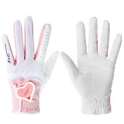 Golf Gloves Woman PU Leather Soft Gloves Ladies Anti-Slip