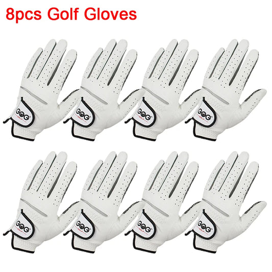 genuine sheepskin golf gloves Men Non-slip Sports gloves eight-piece set of premium golf gloves
