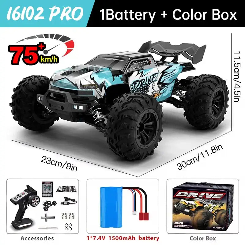WLtoys 16101 Pro 1:16 75KM/H 4WD RC Car With LED Light Sportsman Specialty Products